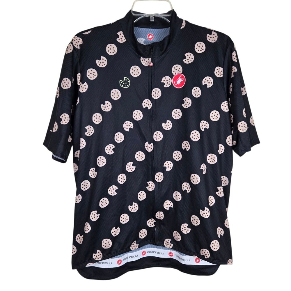 Castelli Earn Your Cookies Cycling Jersey Men's Sz 3XL Black Short Sleeve